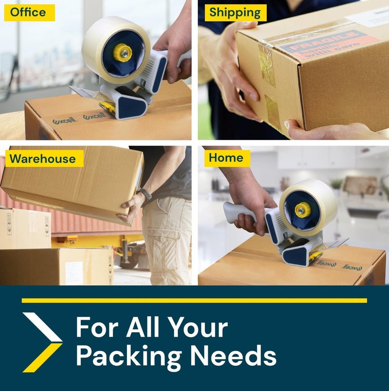 HarabiMed Clear Adhesive Tape 100 Yards – 2 Pc For Packing & Sealing - Image 2